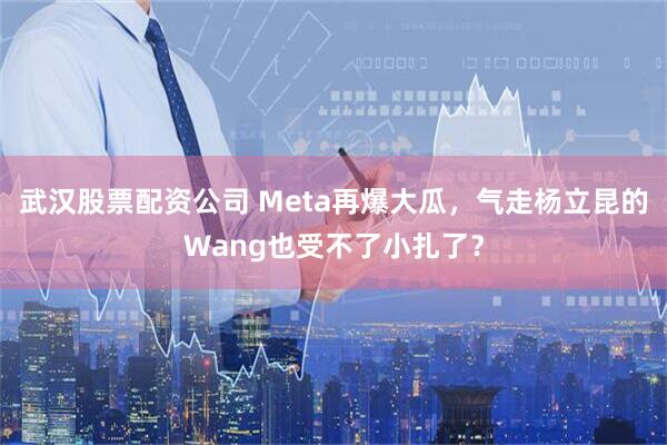 武汉股票配资公司 Meta再爆大瓜，气走杨立昆的Wang也受不了小扎了？
